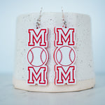 Baseball Mom Letter Dangles