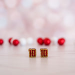 Red & Gold Glitter Double Layered 10 Studs