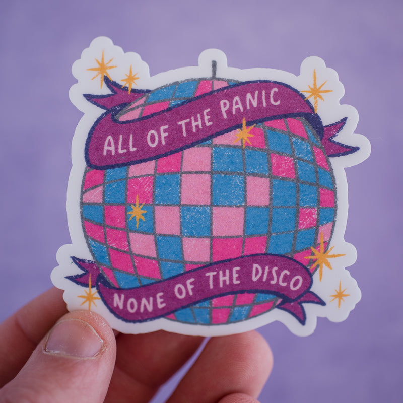 All of the Panic, None of the Disco Waterproof Vinyl Sticker