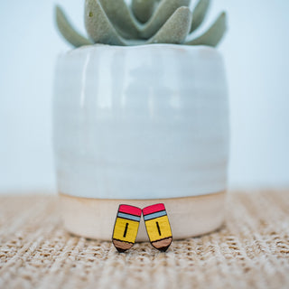 Hand Painted Pencil Wood Studs