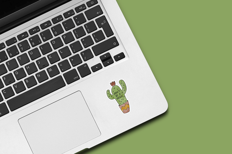 Don't Be a Prick Cactus Waterproof Vinyl Sticker