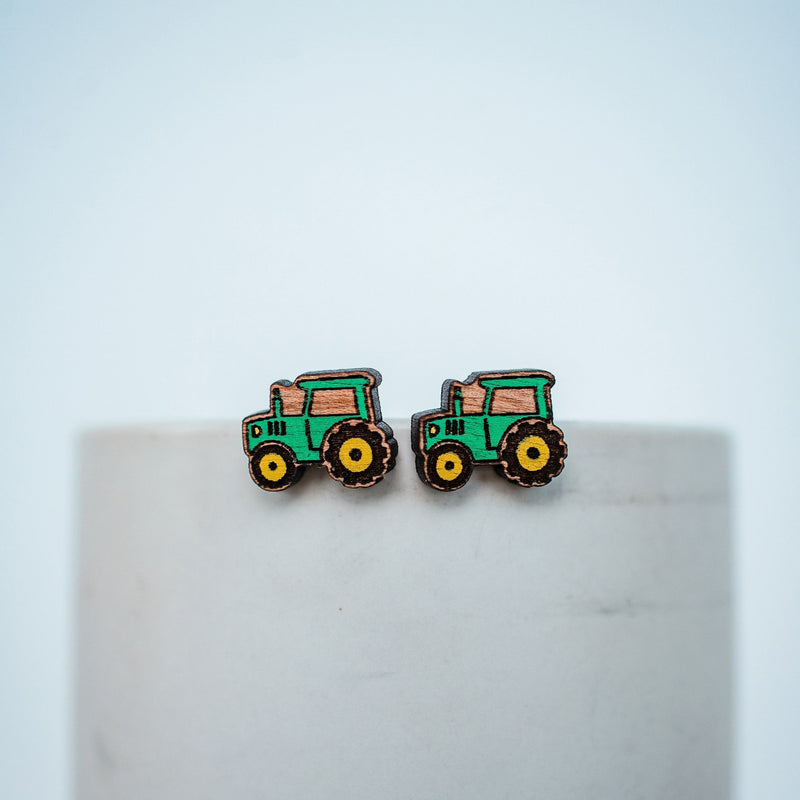 Hand Painted Tractor Wood Studs