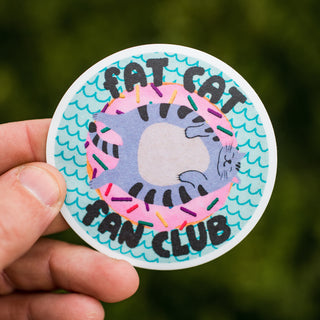 Fat Cat Fan Club Waterproof Vinyl Sticker