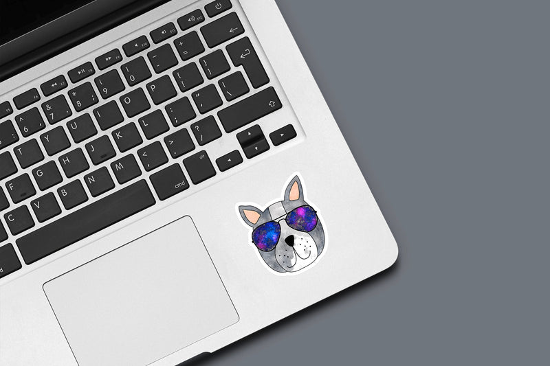 Galaxy Sunglasses Dog Waterproof Vinyl Sticker