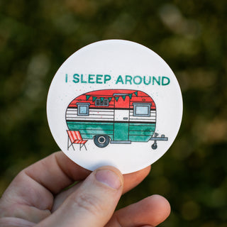 I Sleep Around Trailer Waterproof Vinyl Sticker
