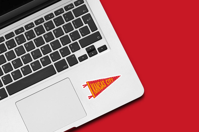 Kansas City Football Pennant Waterproof Vinyl Sticker