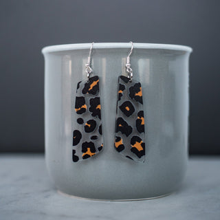 Transparent Leopard Asymmetrical Bar Dangles