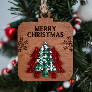 Merry Christmas Trees Ornament