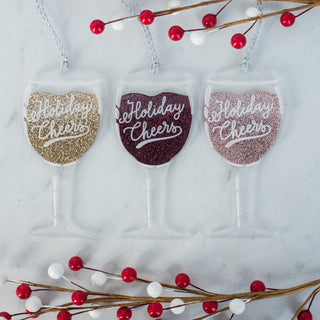 Holiday Cheers Wine Ornament