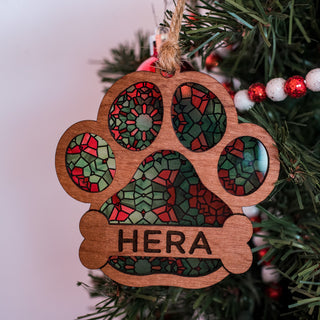 CUSTOMIZABLE Dog Paw Print Ornament
