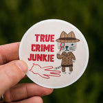True Crime Junkie Cat Waterproof Vinyl Sticker